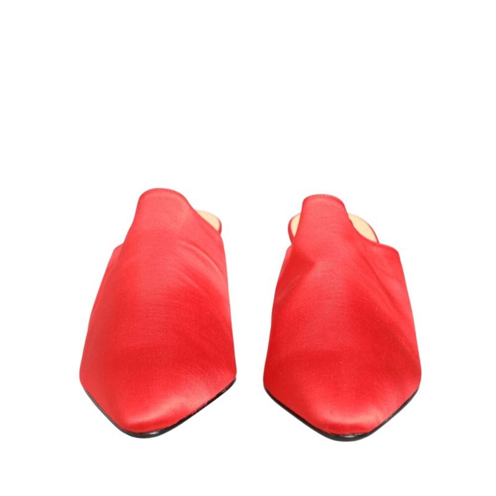 Dolce & Gabbana Red Suede Heel Mule Women's Shoes